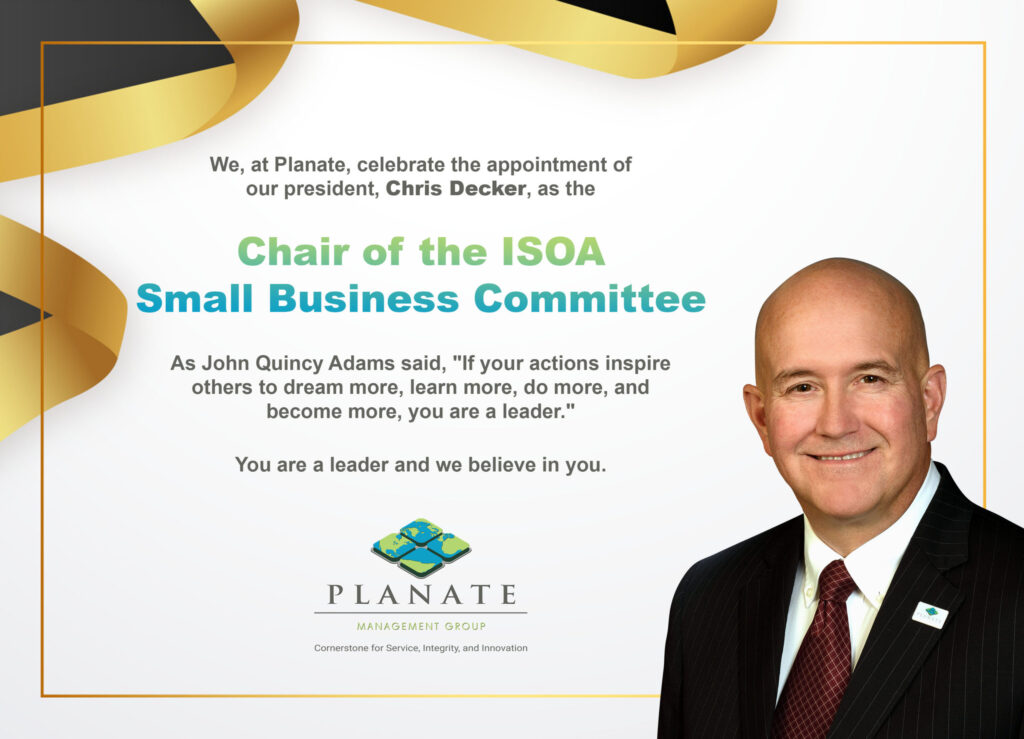 Planate Management Group President Appointed as the New Chair of International Stability Operations Association (ISOA) Small Business Committee